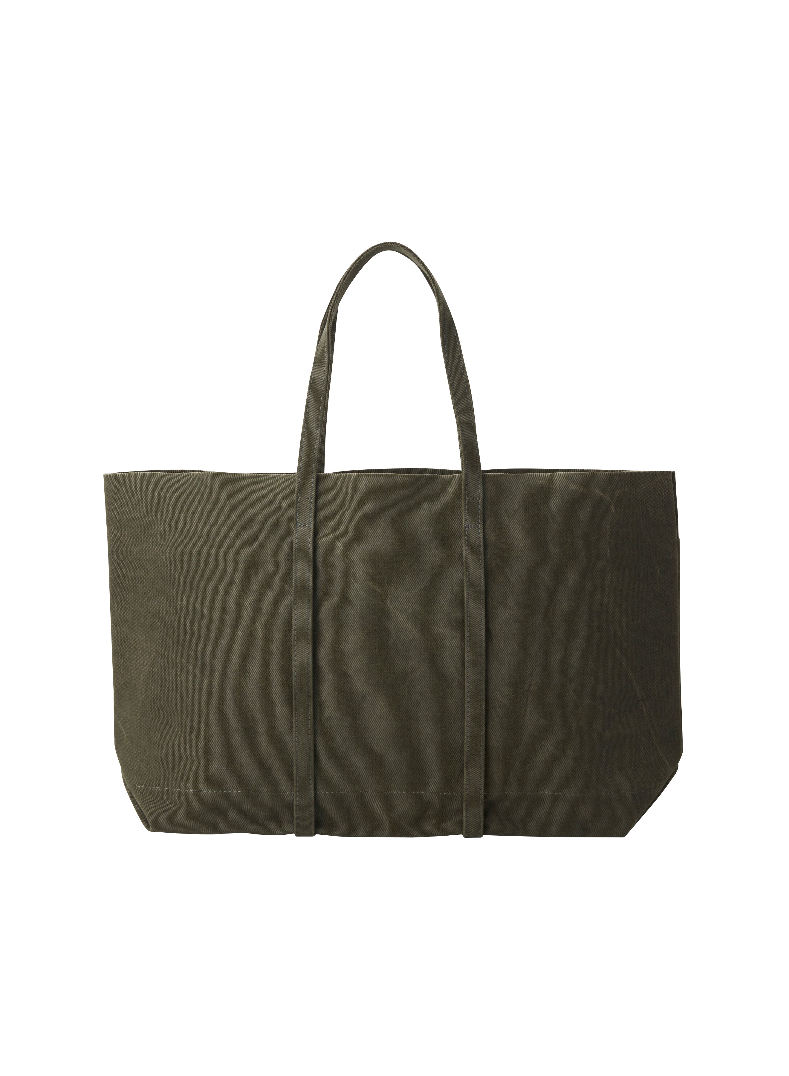 Washed Canvas 6pockets Tote L Olive