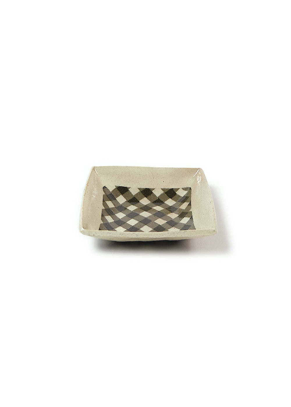 Square plate Gingham check – Dark Brown M