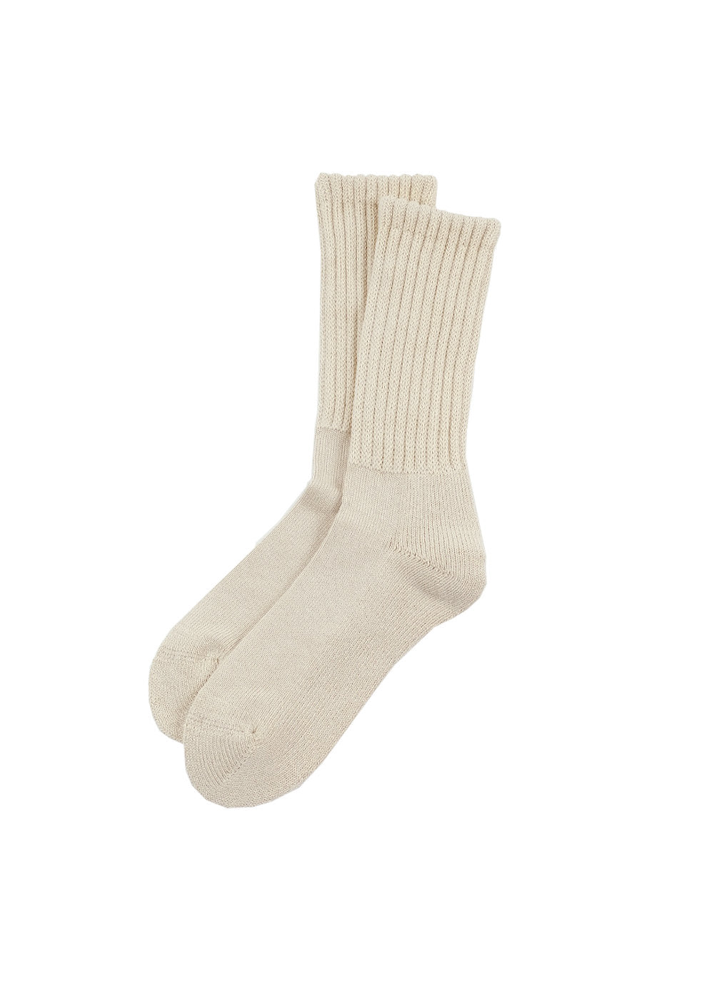Loose Pile Crew Socks – Raw Beige