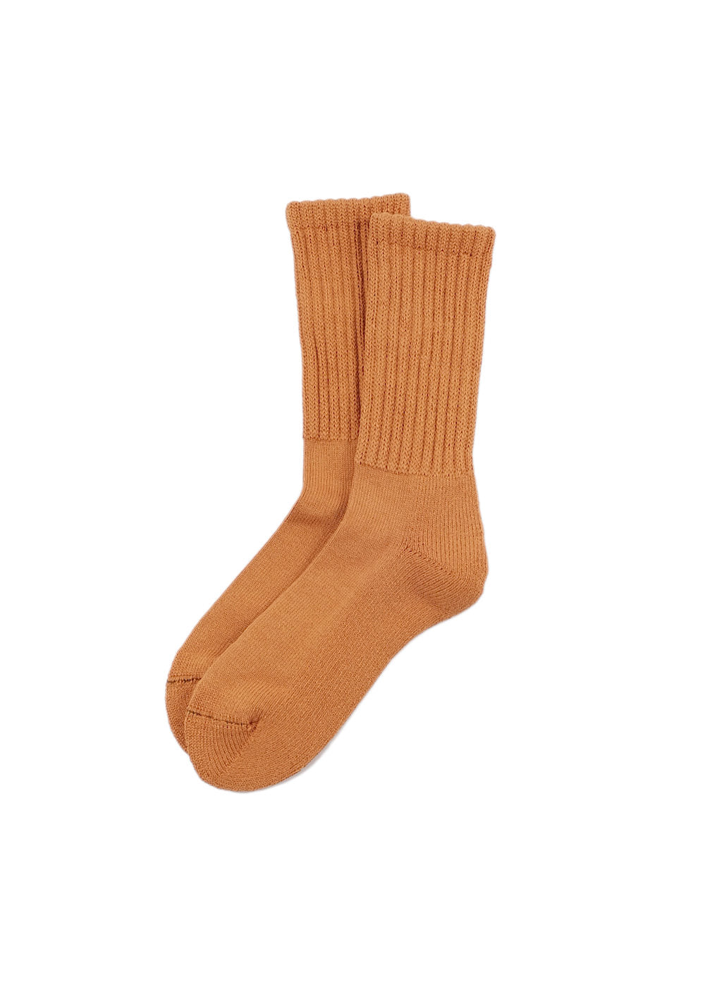 Loose Pile Crew Socks - Orange Peel