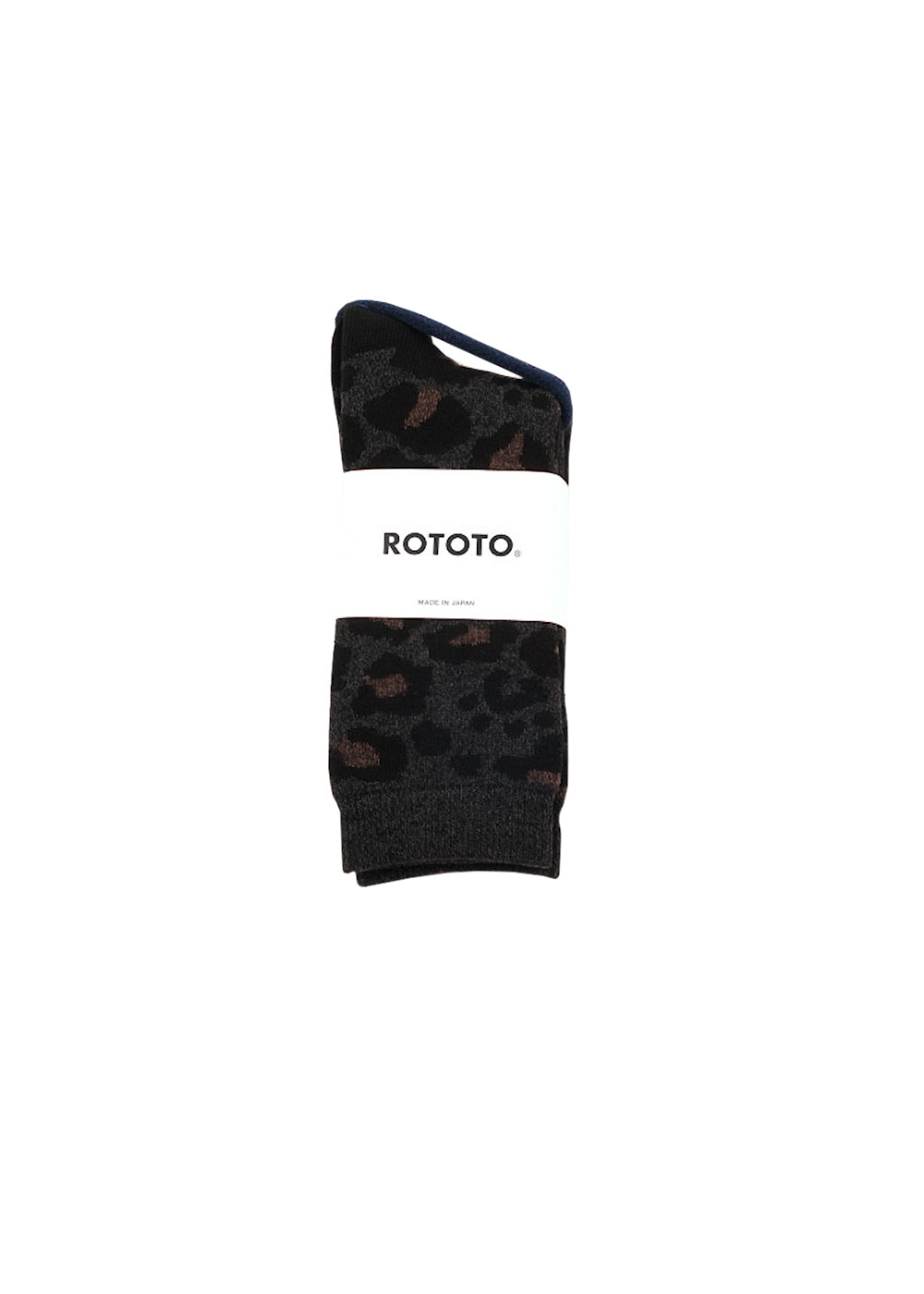 Pile Leopard Crew Socks – Charcoal