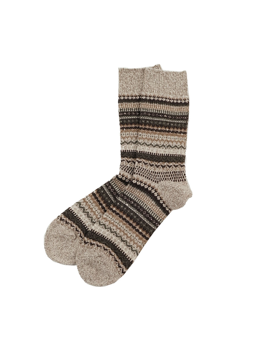 Nordic Pattern Socks - Brown