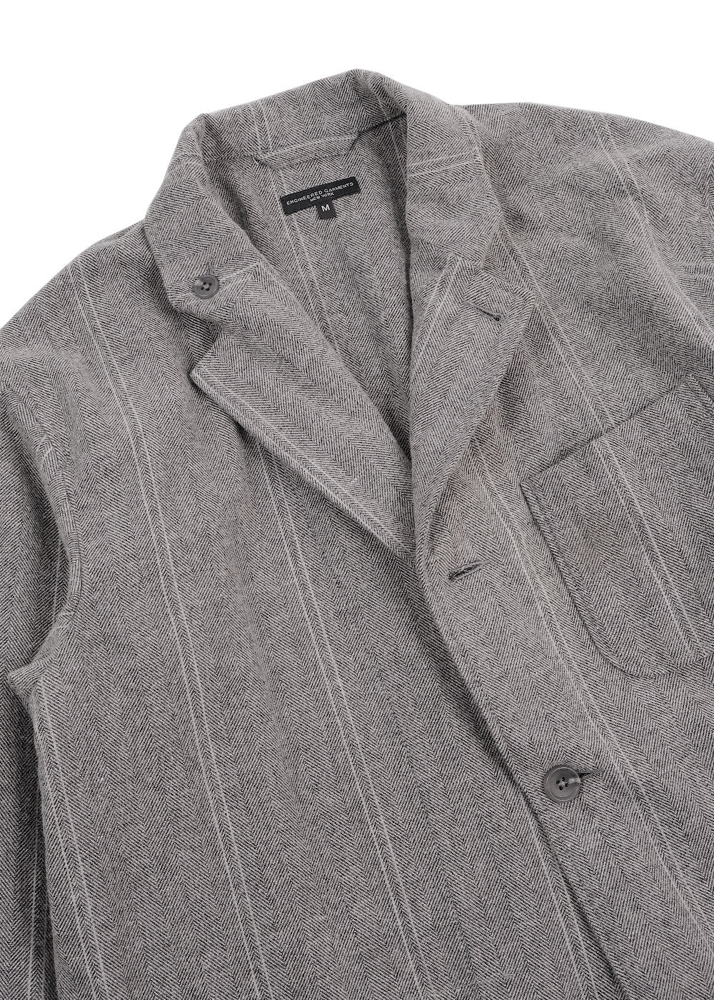 Loiter Jacket - Lt.Grey Wool Striped HB