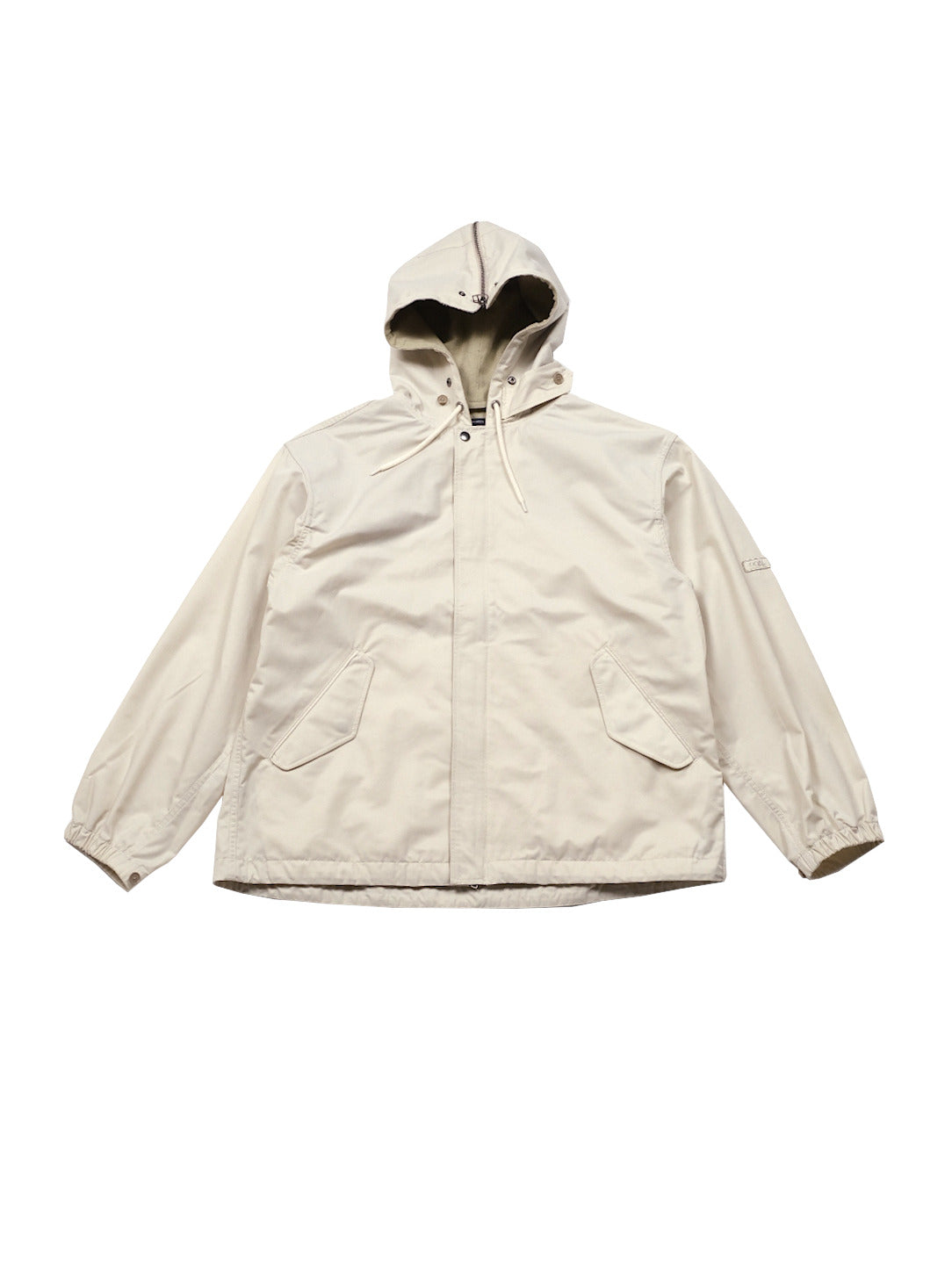 Nylon Twill Hooded Jacket - Light Beige