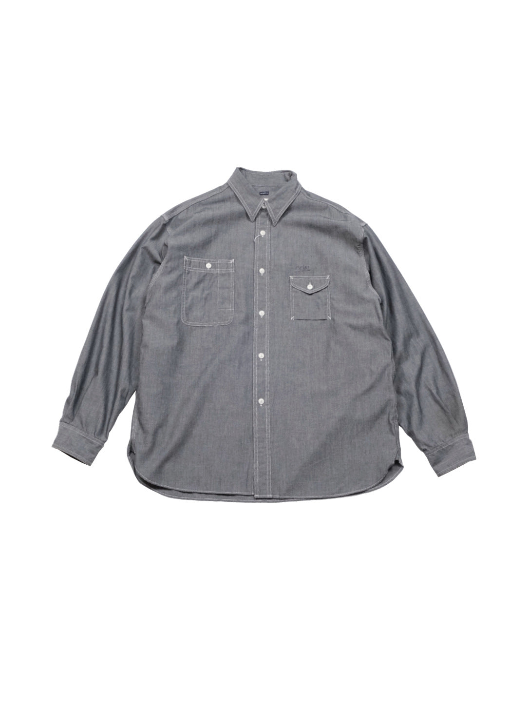 Regular Collar Chambray Shirt - Gray