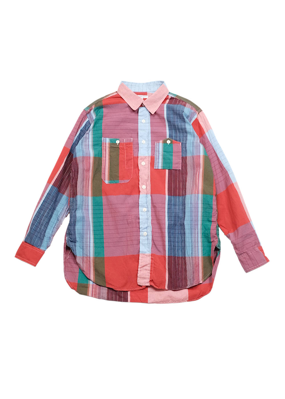 Engineered Garments Work Shirt - Red Cotton Big Madras Plaid