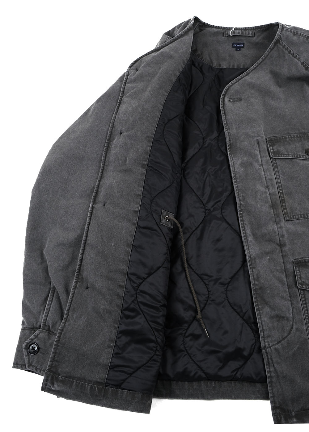 Cotton CORDURA Insulation Collarless Jacket - Gray