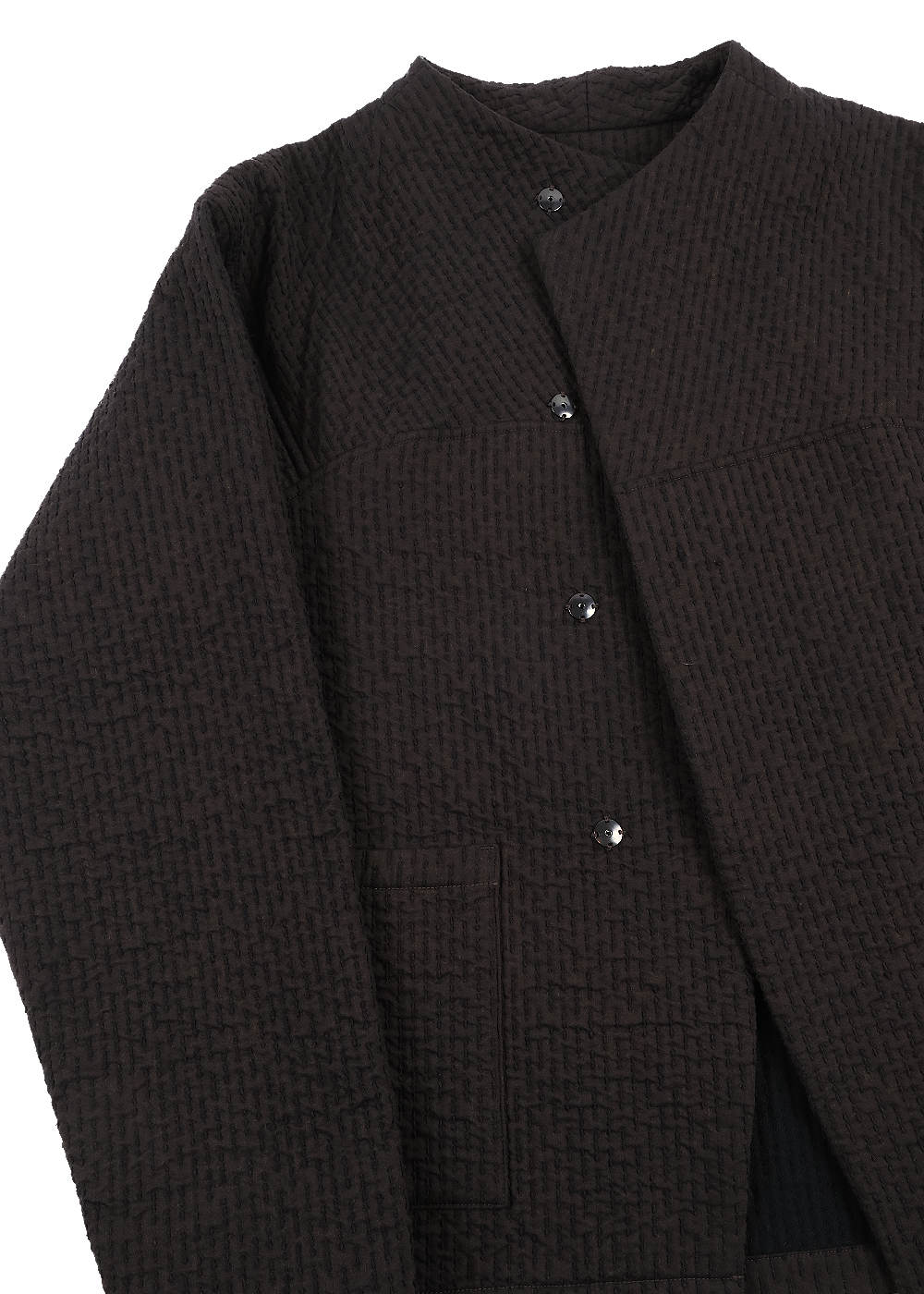 JK-64 Padded Sashiko Jacket - Black Brown