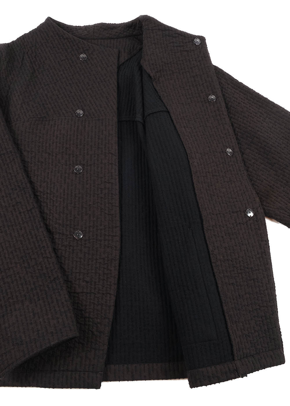 JK-64 Padded Sashiko Jacket - Black Brown