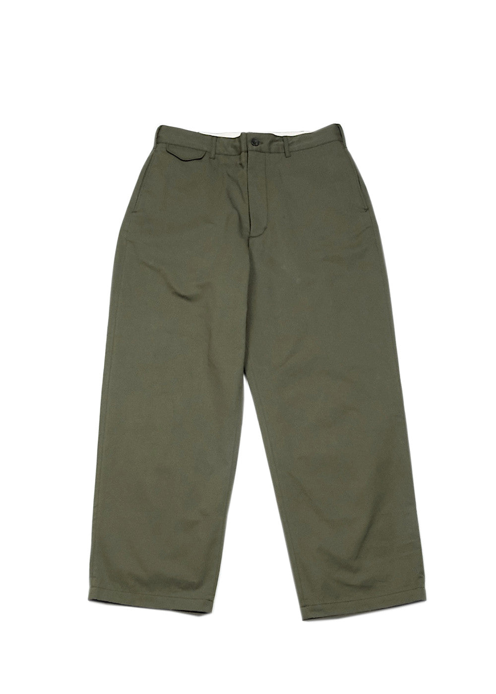 Officer Pant – Olive Cotton Sanded Cloth