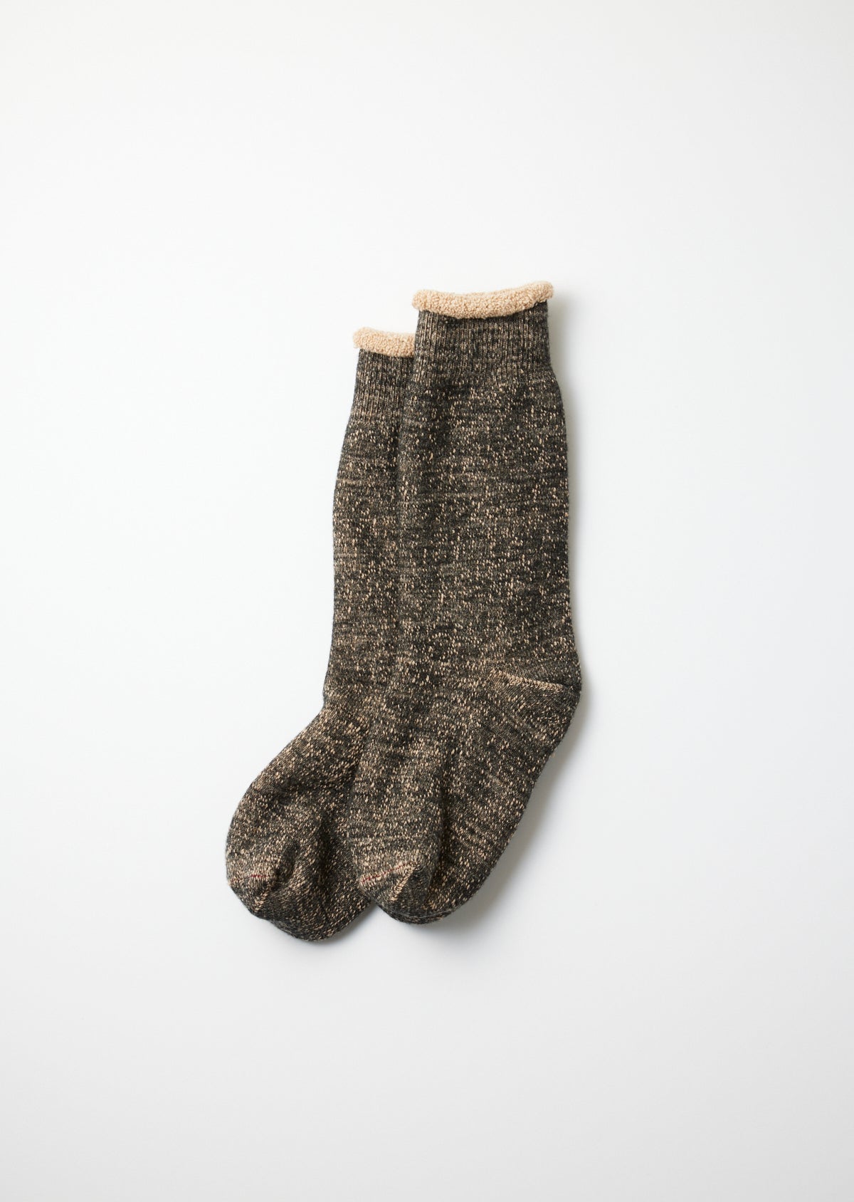 Double Face Crew Socks – Black/Brown