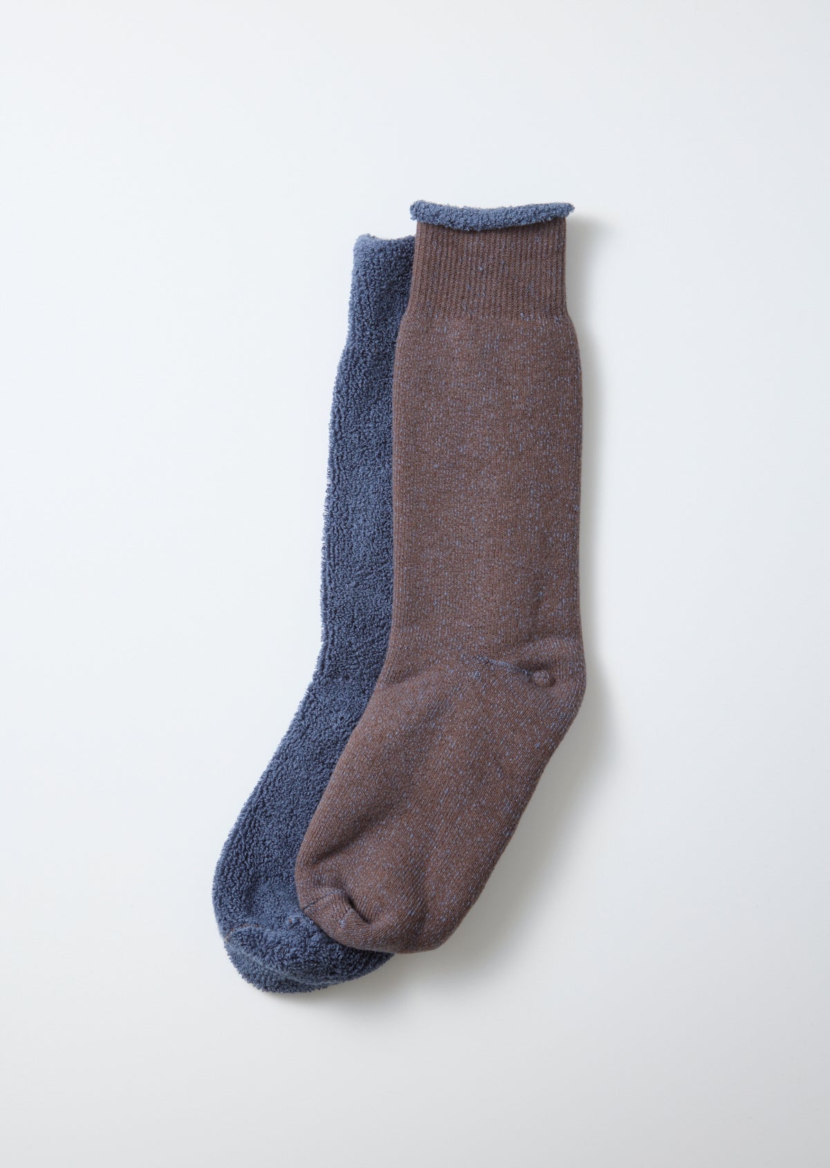 Reversible Pile Socks - Charcoal / D.Blue