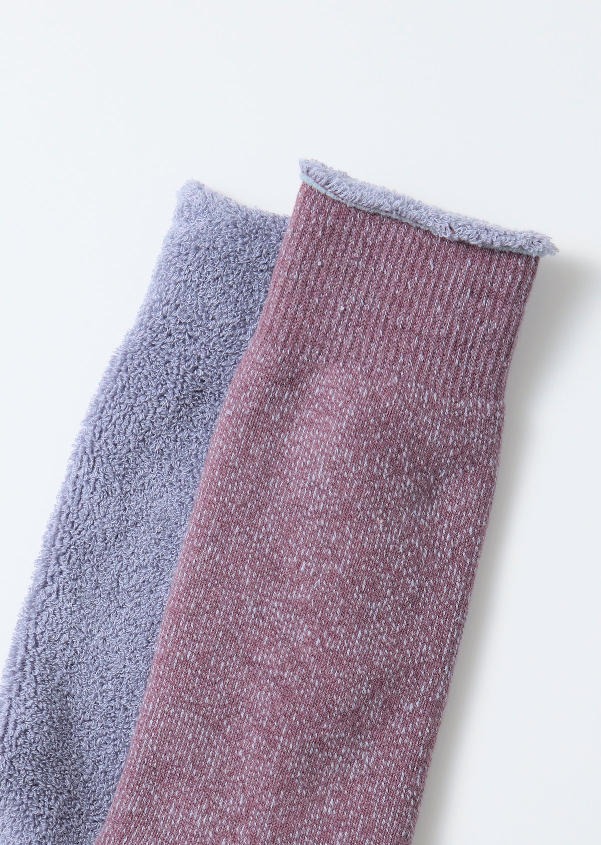 Reversible Pile Socks - Faded Purple / L.Blue