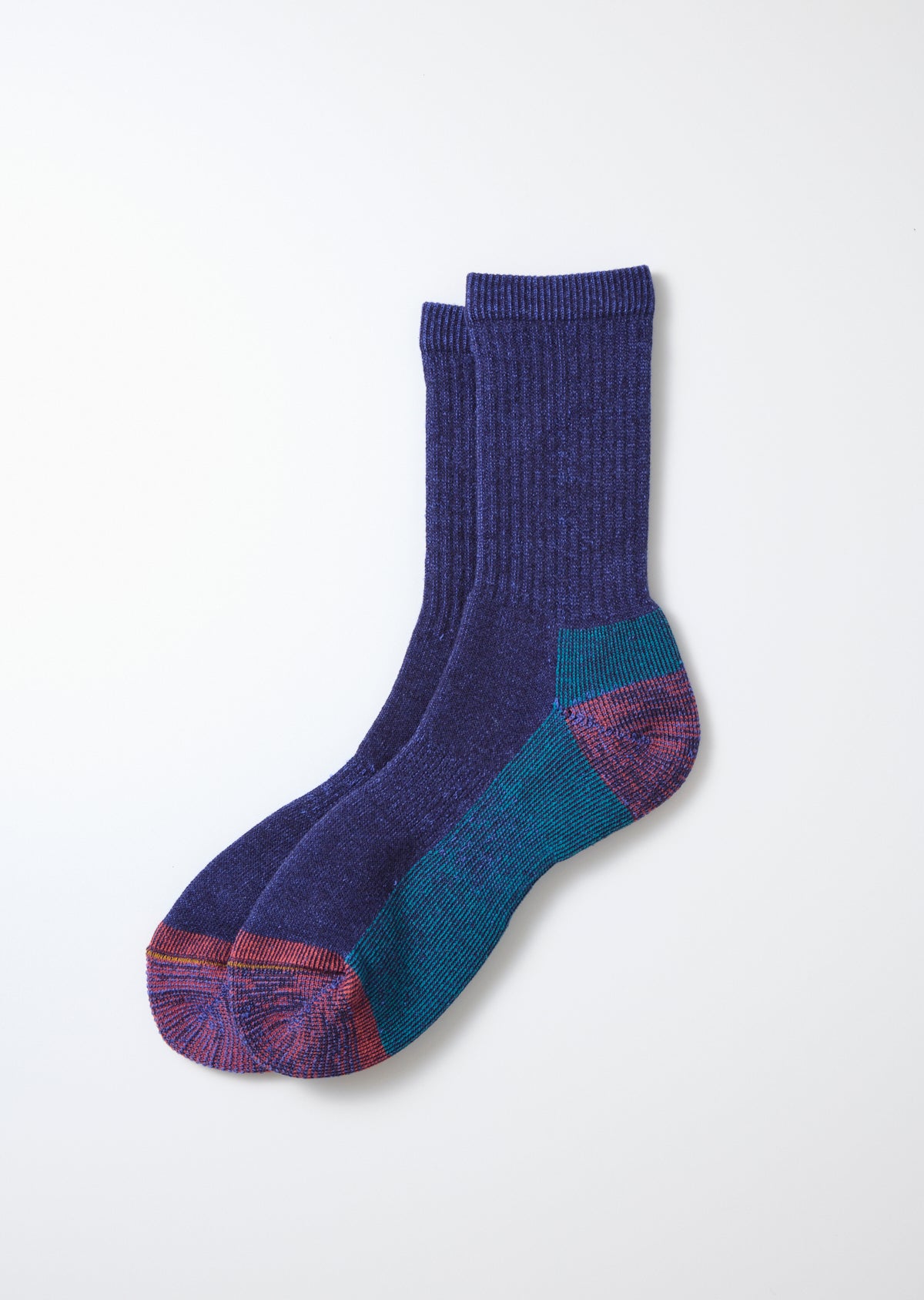 Double Face Merino Pike Socks - D.Blue
