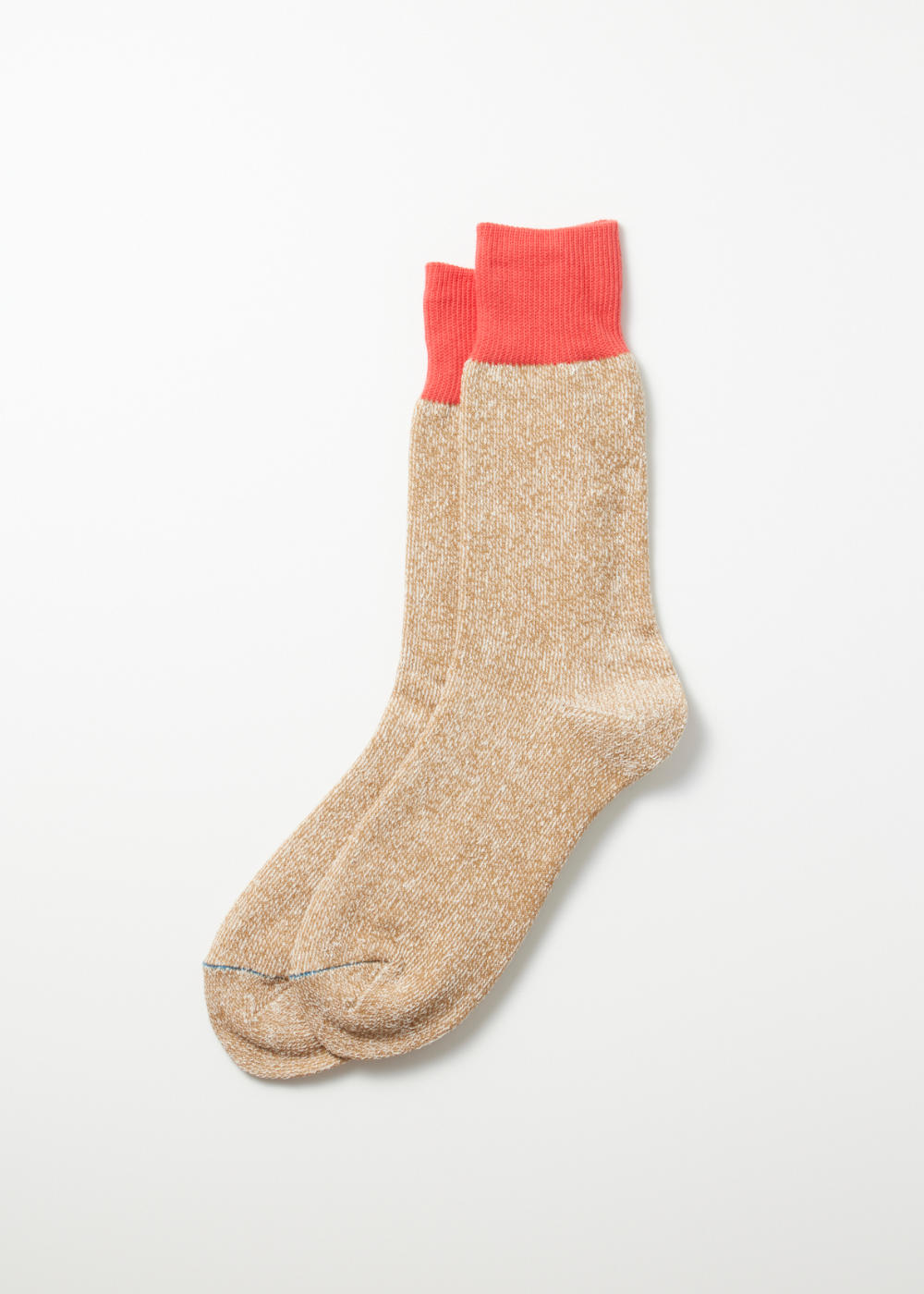 Double Face Crew Socks “Silk & Cotton” – Bittersweet / Beige