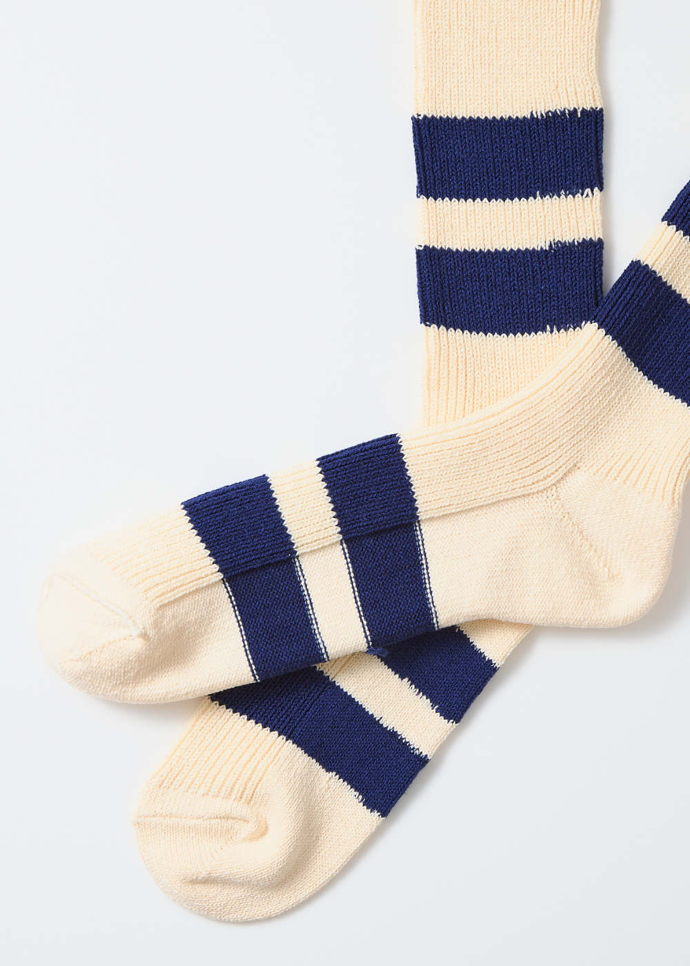 Recycle Cotton Stripe Socks – Ecru/Blue