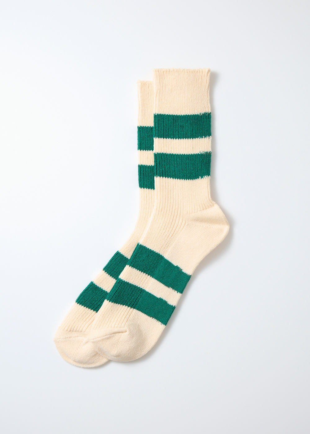 Recycle Cotton Stripe Socks – Ecru/Green