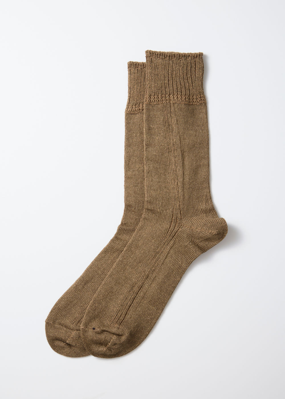 Vertical Line Linen Socks – Olive