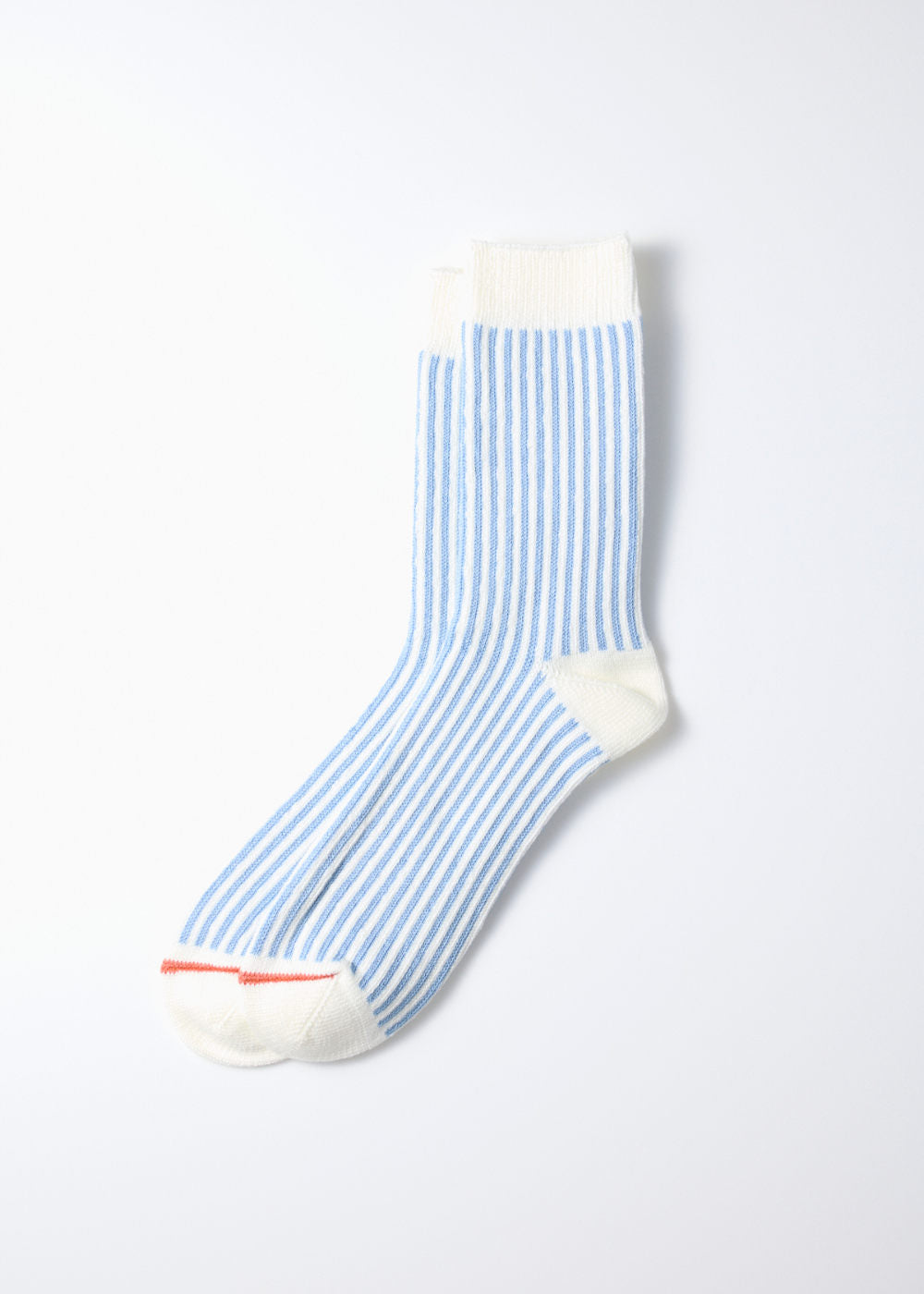 Vertical Stripe Socks - White / L.Blue