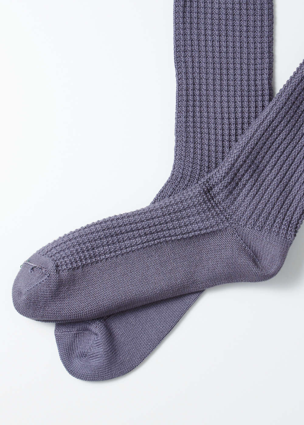 Cotton Waffle Crew Socks – Steel Purple