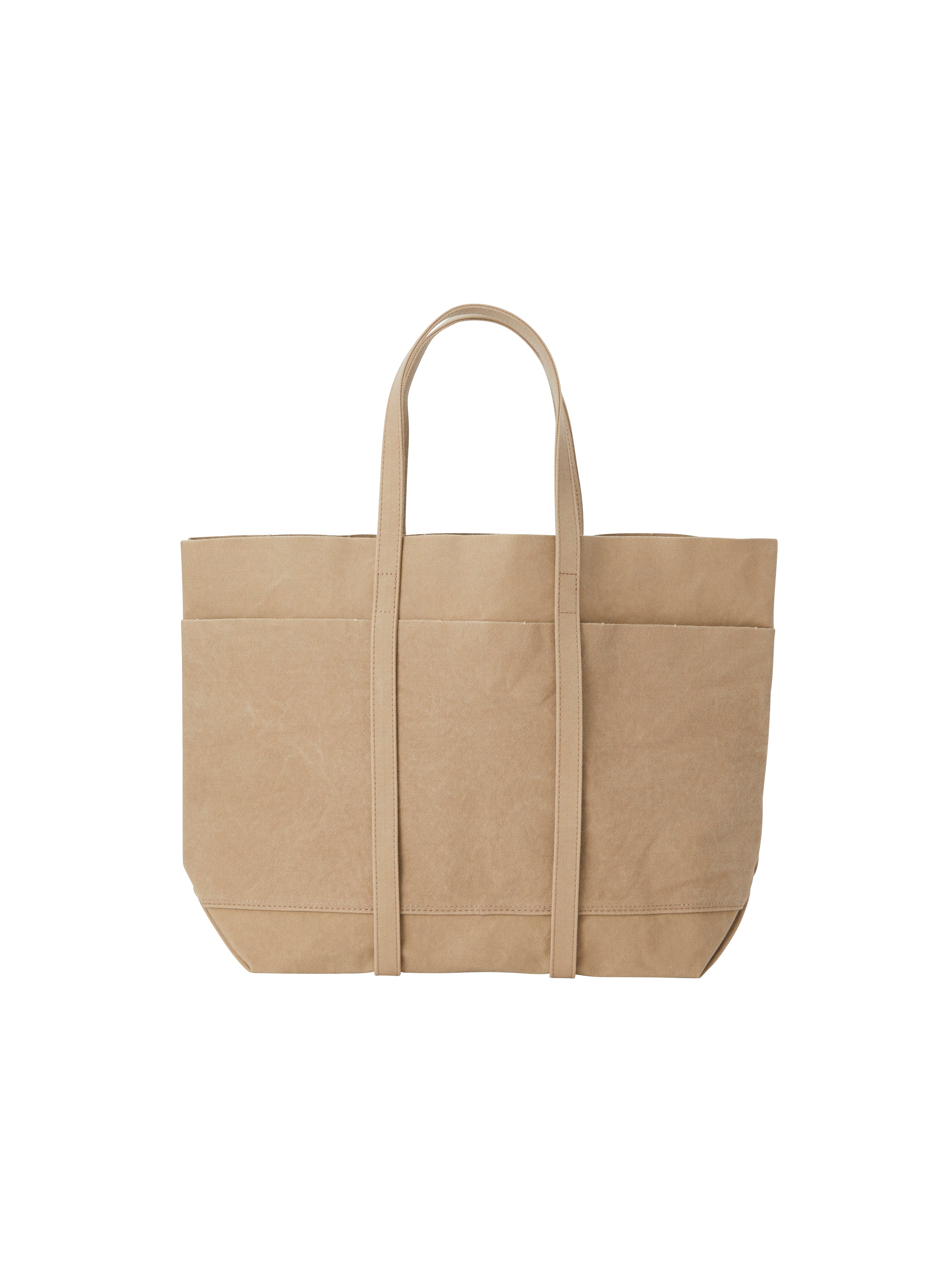 Washed Canvas 6pockets Tote L Taupe