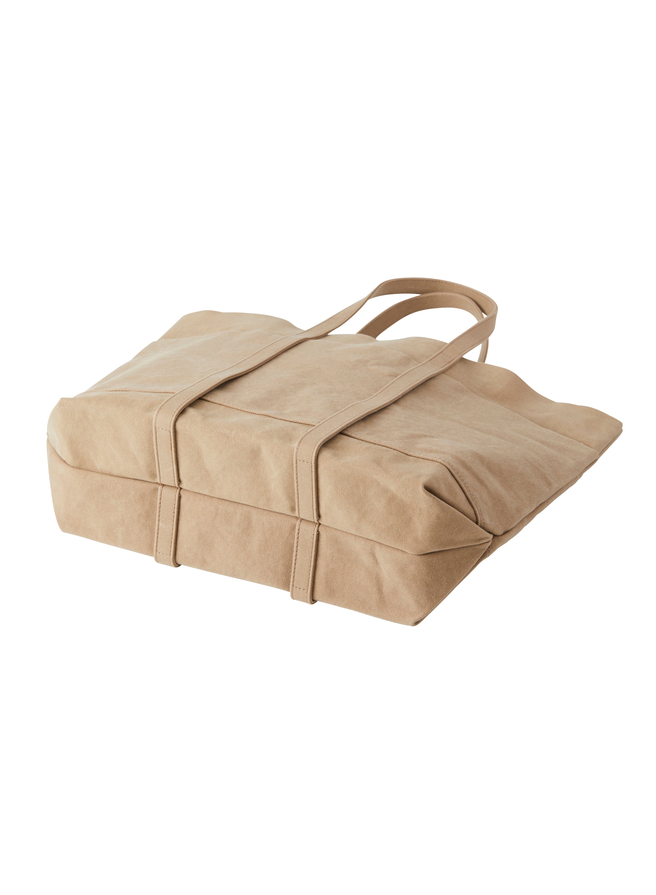 Washed Canvas 6pockets Tote M Taupe