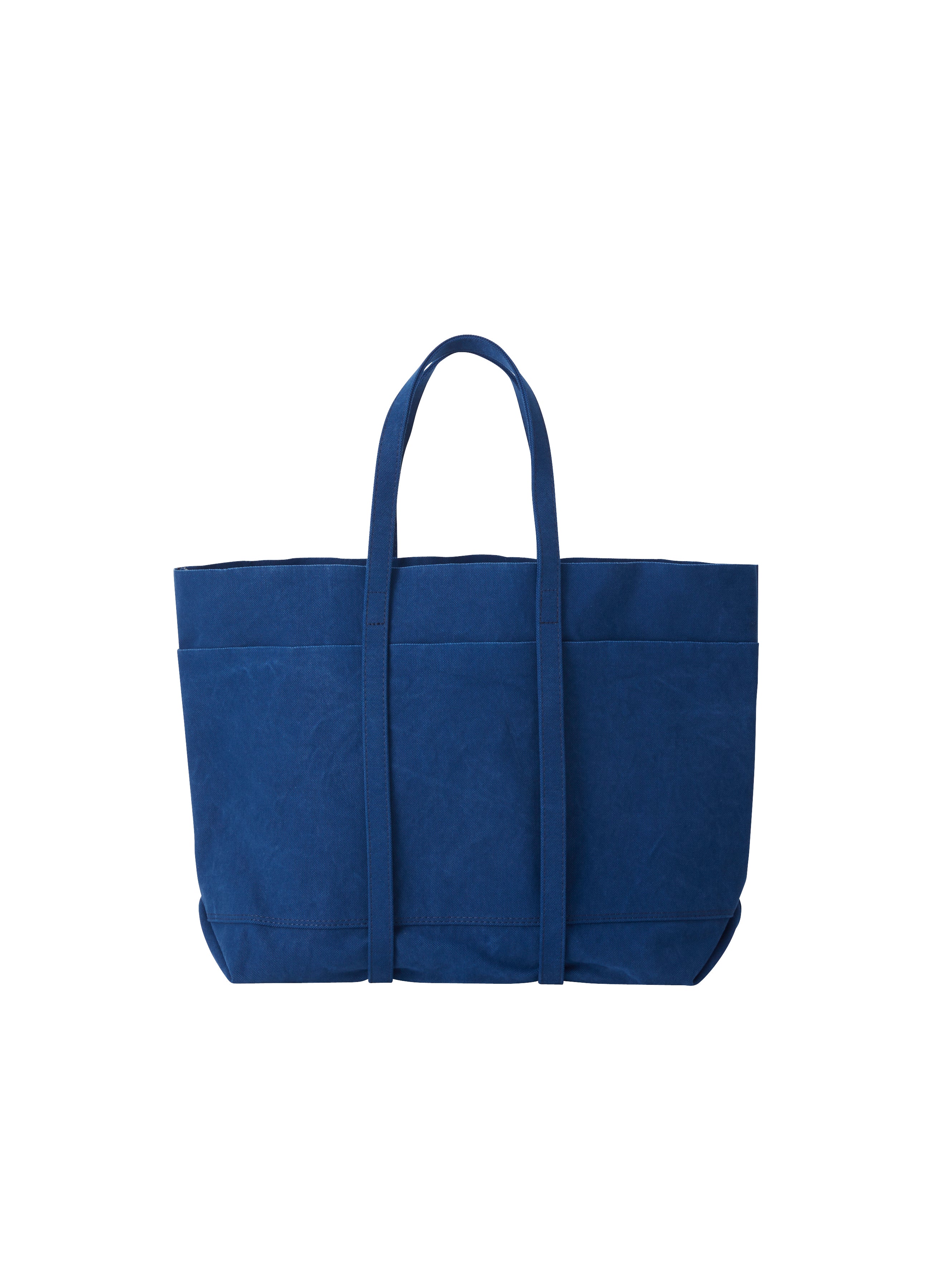 Washed Canvas 6pockets Tote M Blue
