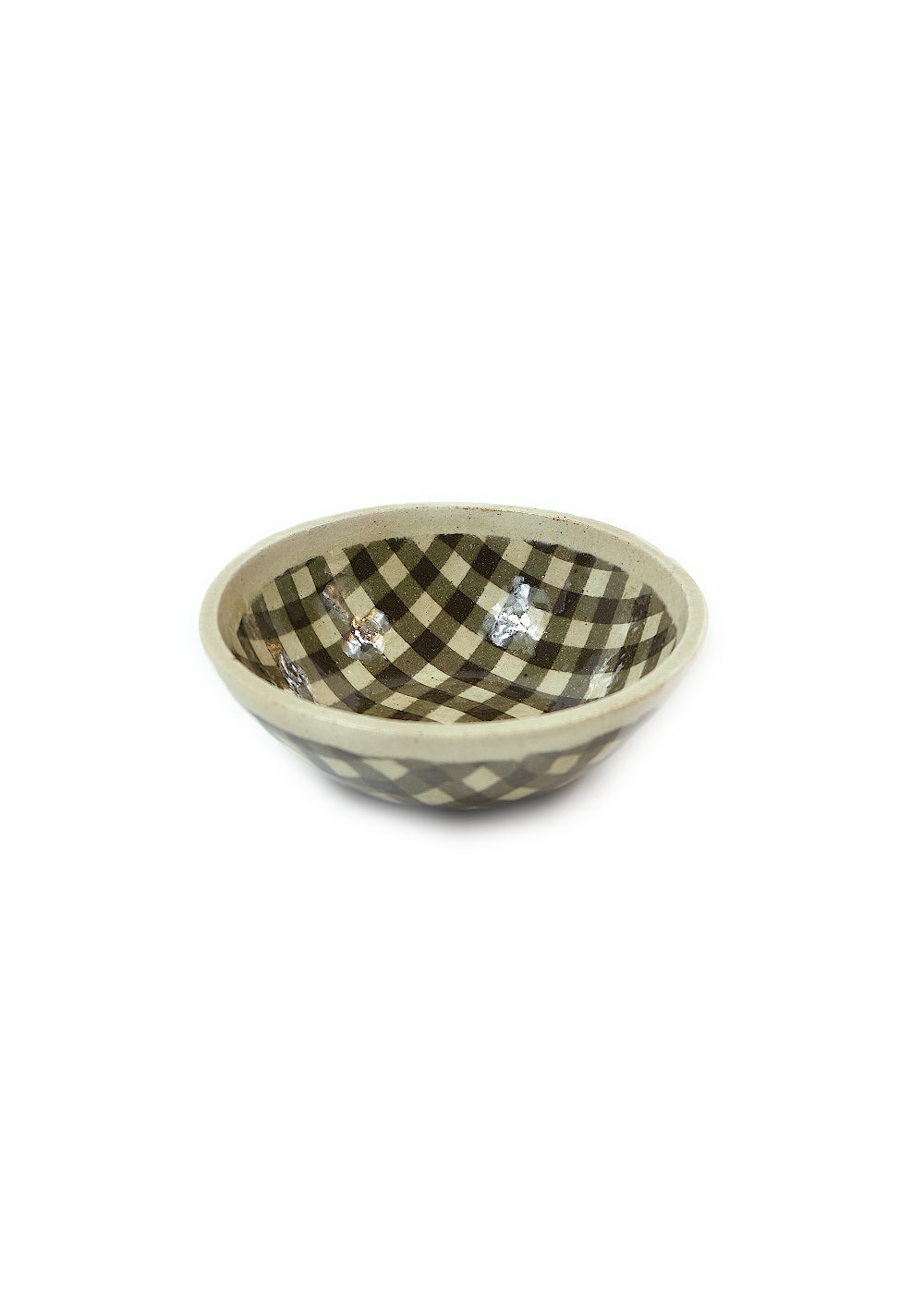 Round Bowl Gingham check – Dark Brown M