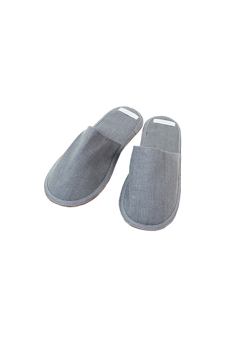 Linen Slippers Gray Blue #Medium