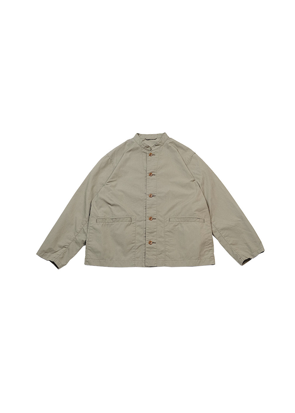 Band Collar Shirt Jacket - Taupe