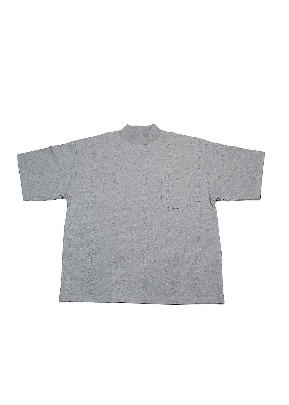 Mock Neck Tee - Heather Gray