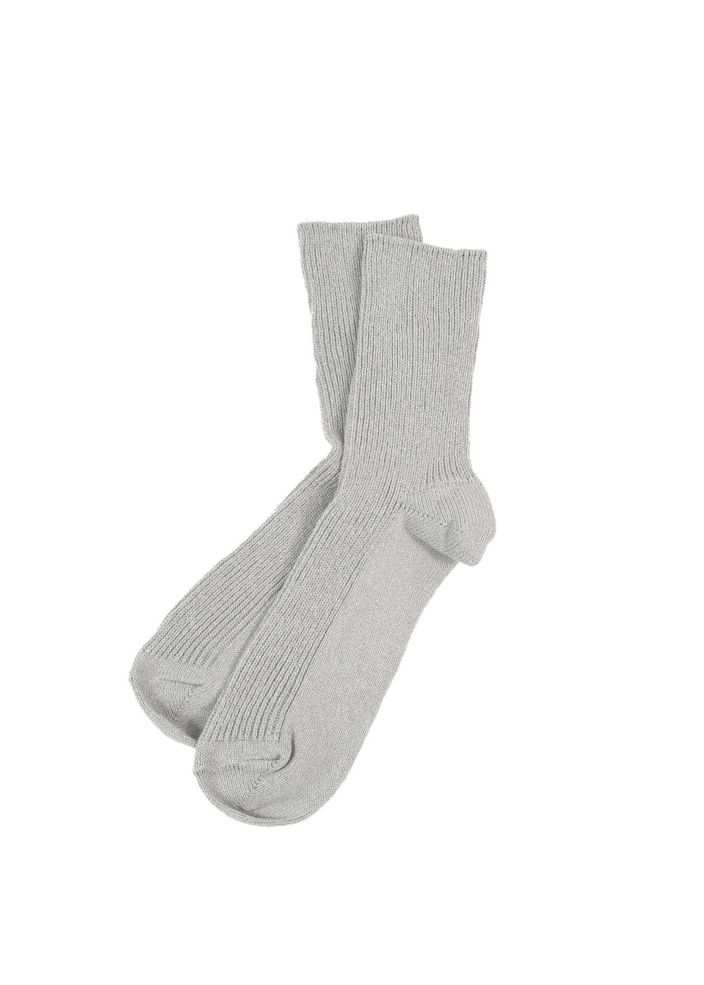 Washi / Recycled Cotton Rib Crew Socks - Gray
