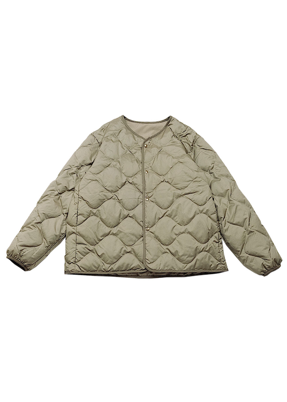 Reversible Down Cardigan – Khaki Beige