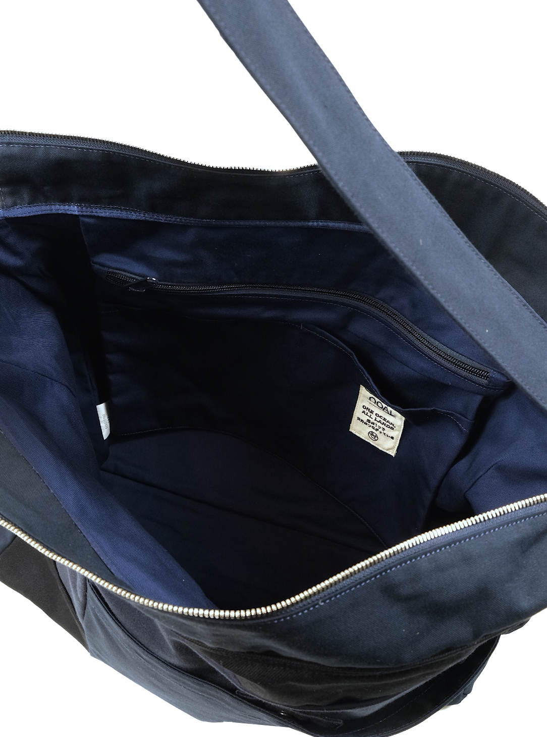 Cotton Canvas Shoulder Bag - Navy