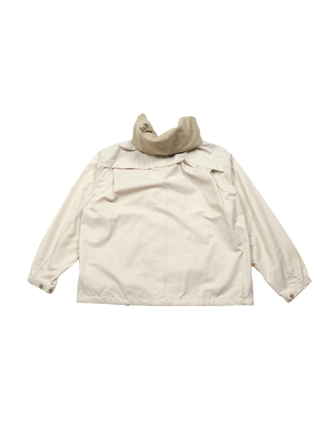 Nylon Twill Hooded Jacket - Light Beige