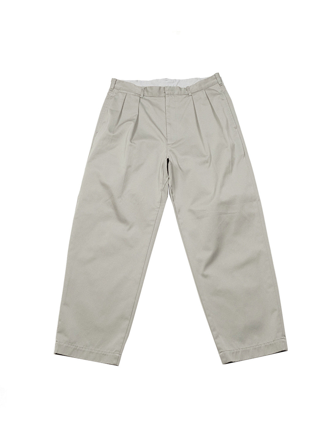 Double Pleated Chino Pants - Light Gray