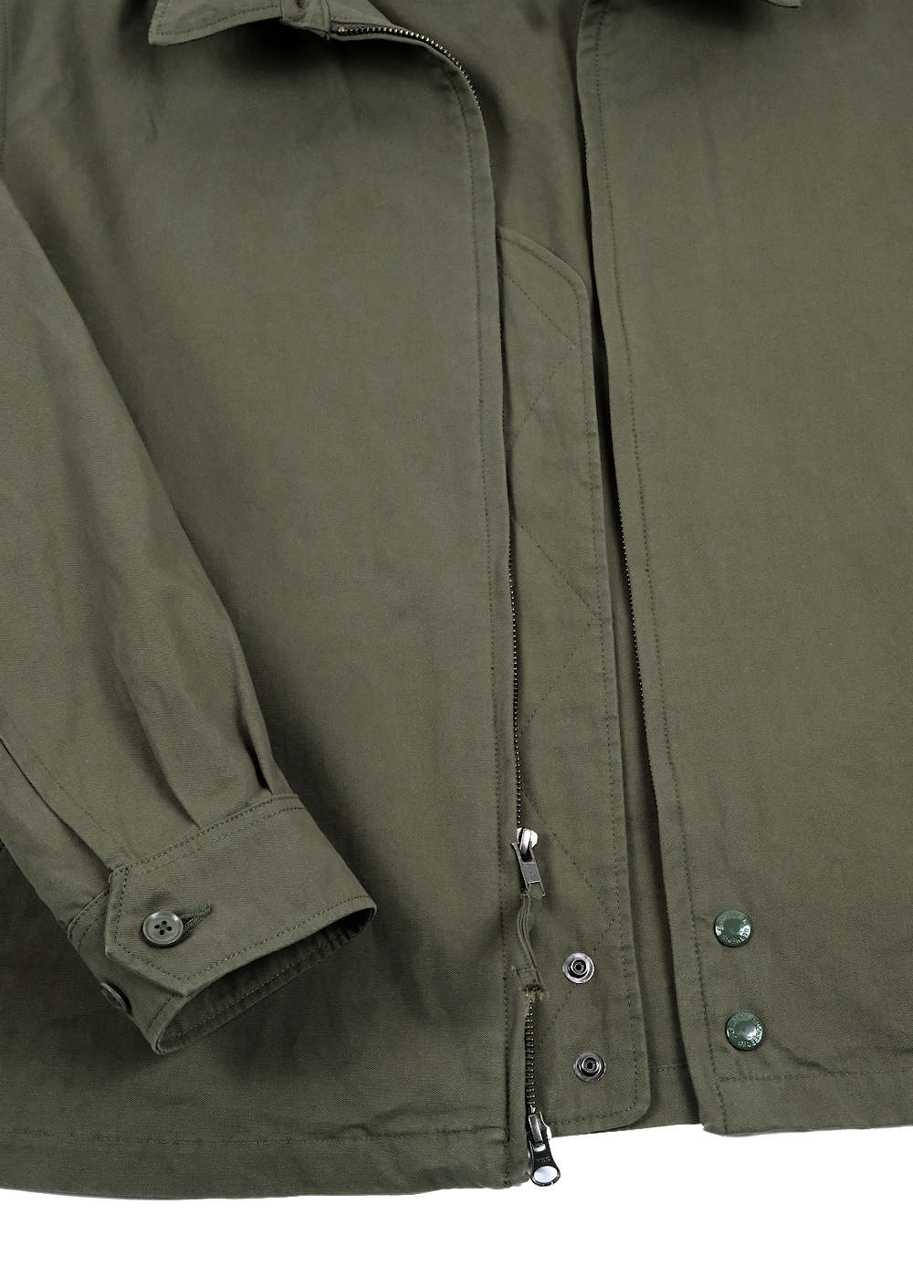 Claigton Jacket - Olive Cotton Sanded Cloth