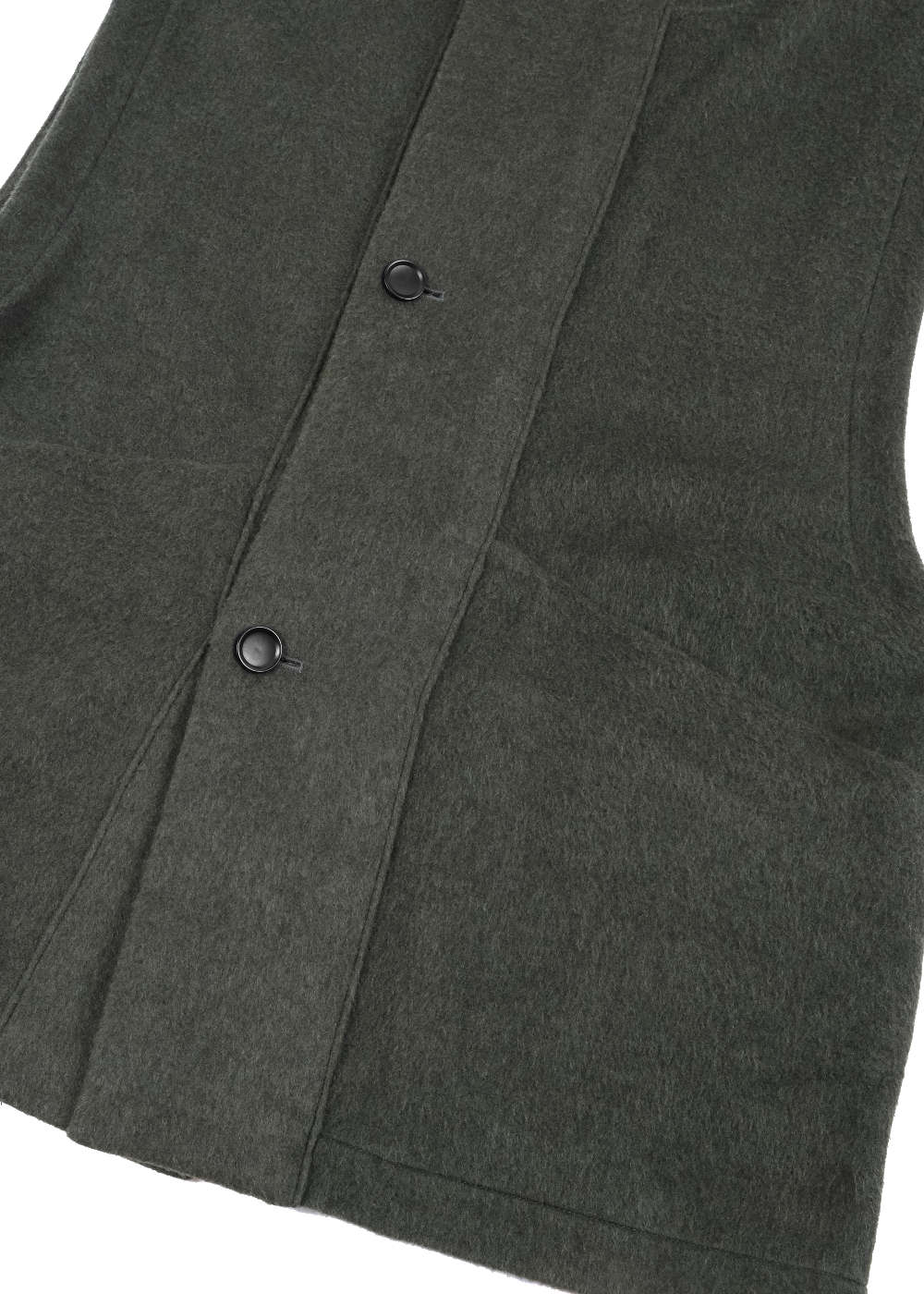 VE-05 Wool Silk Camel Vest - Ash Green