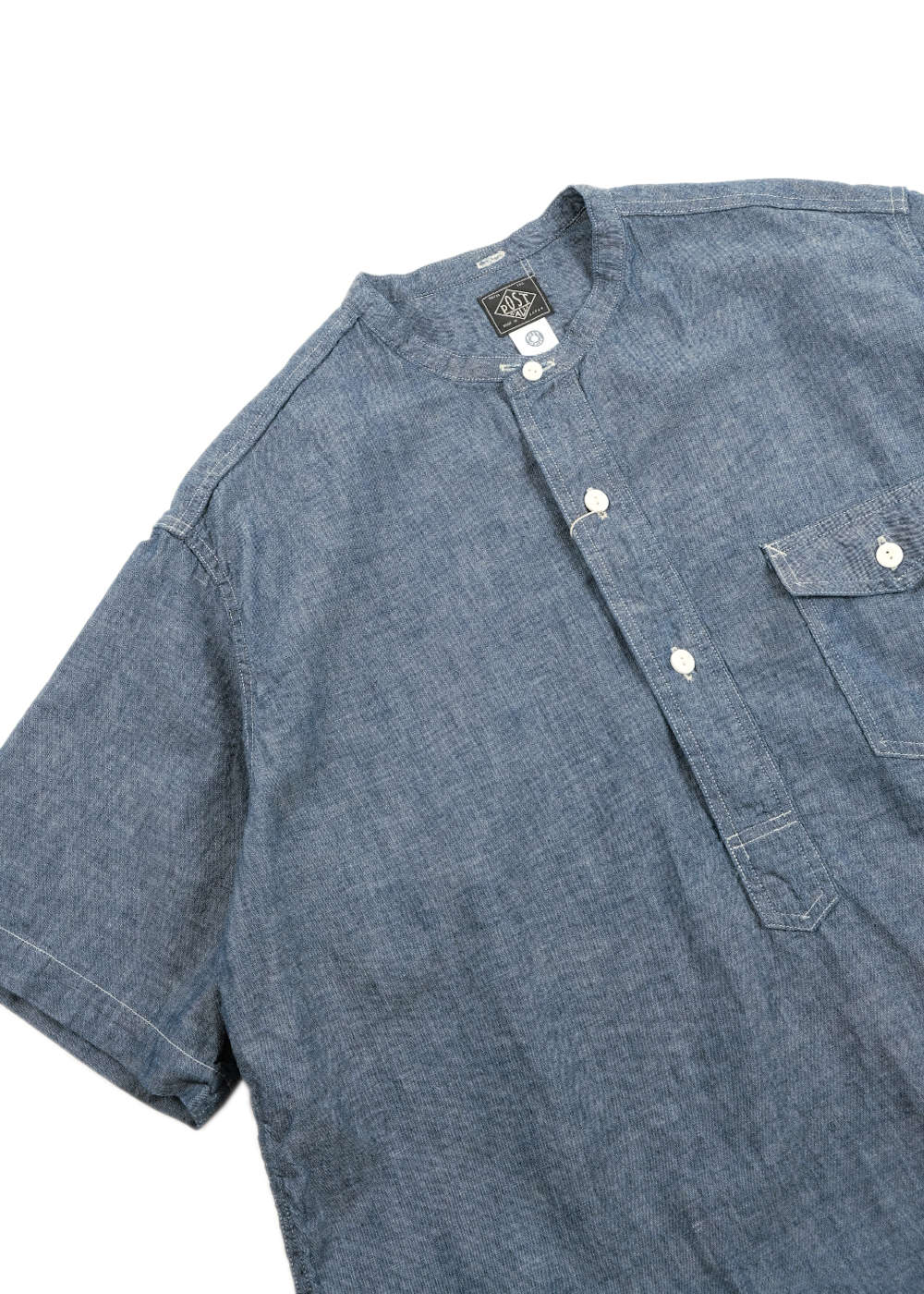 #3213SB-CC NAVY CUT – Band S/S : classic chambray indigo
