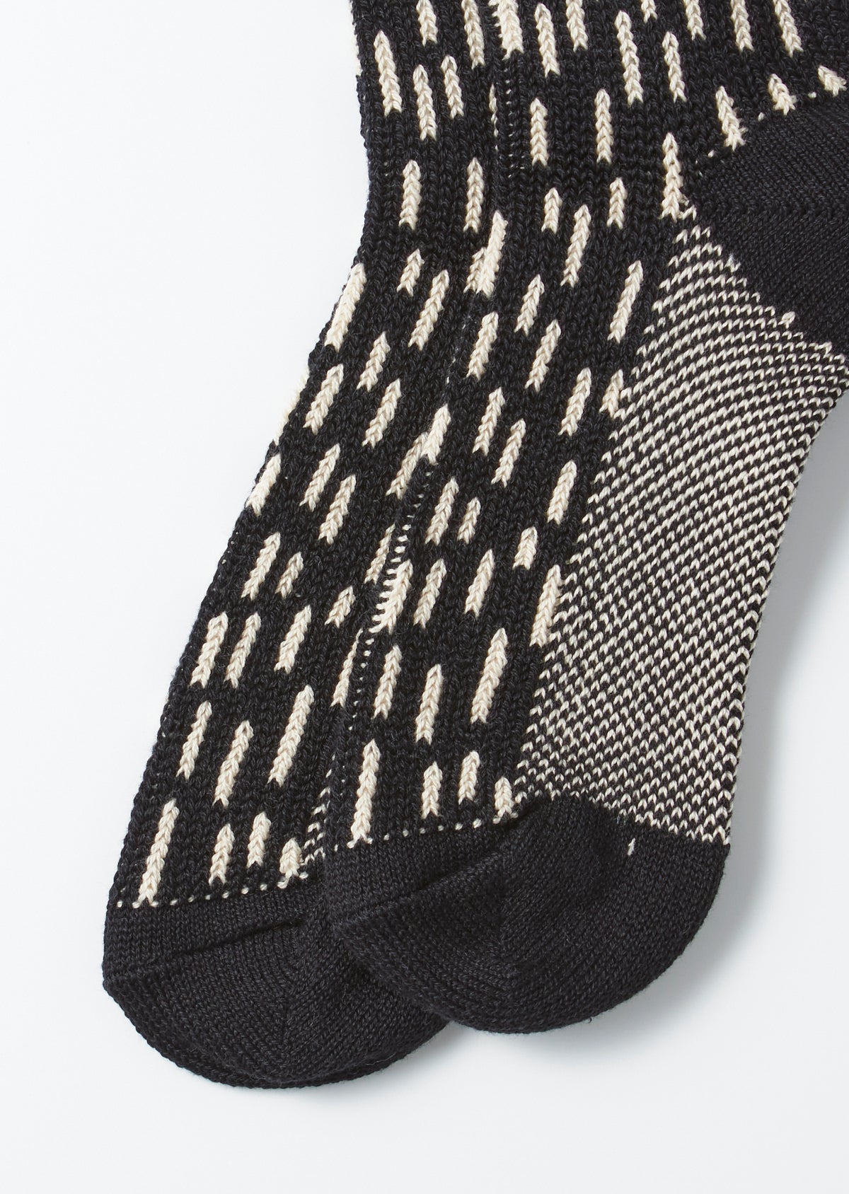 Raindrop Crew Socks - Black / Ivory