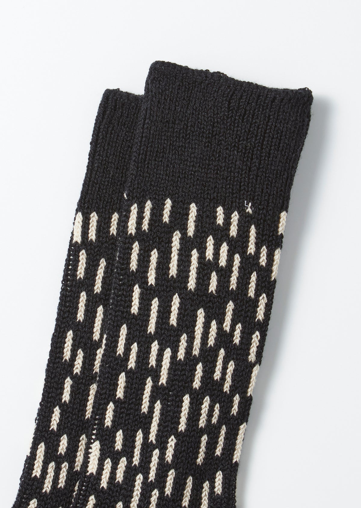 Raindrop Crew Socks - Black / Ivory