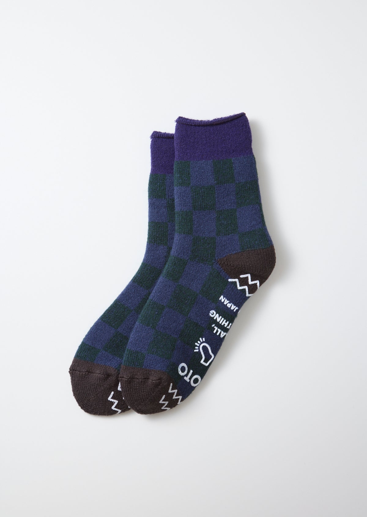 Pile Room Socks "Checkboard" - Navy Blue / Charcoal