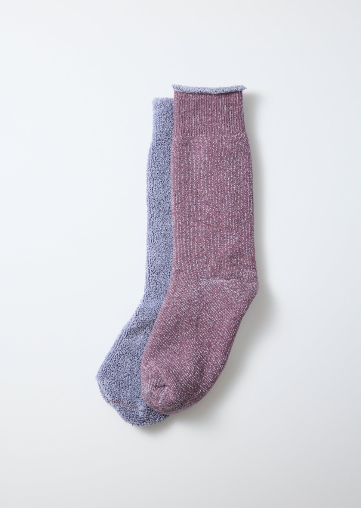 Reversible Pile Socks - Faded Purple / L.Blue
