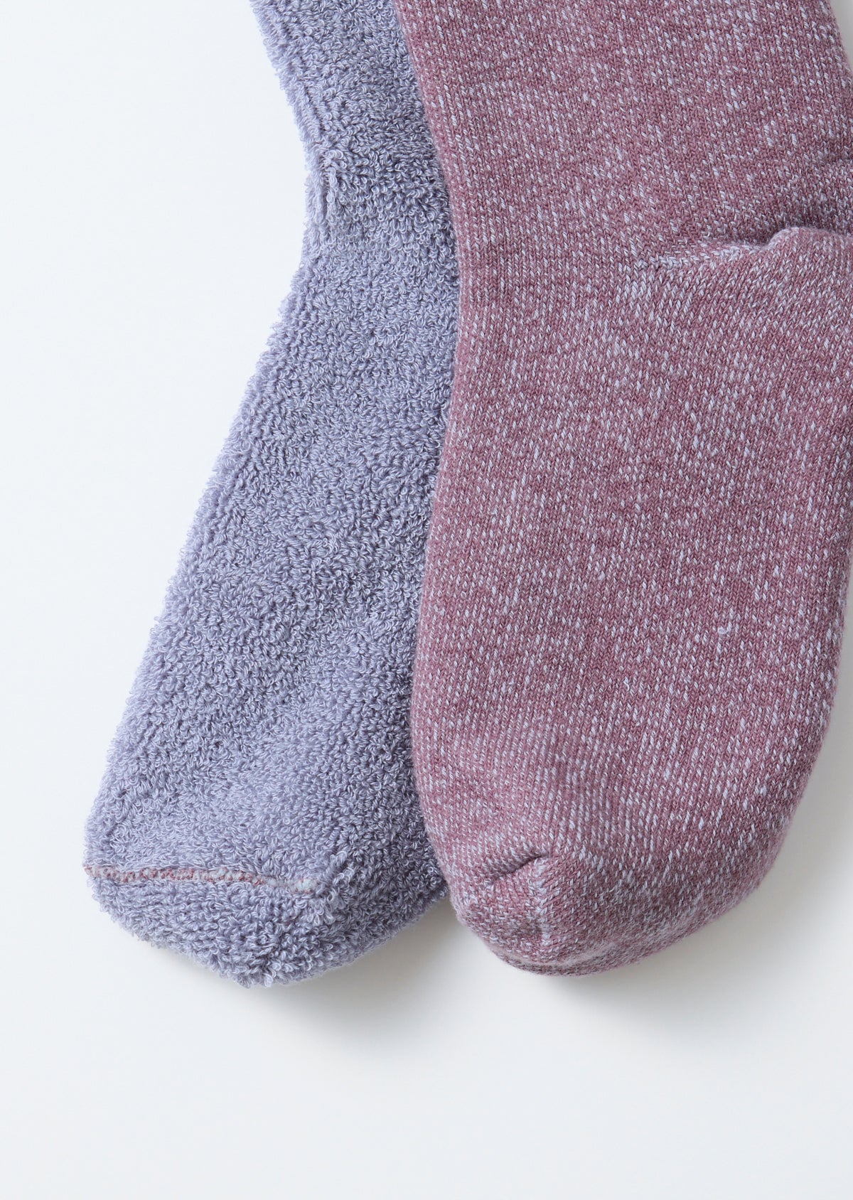 Reversible Pile Socks - Faded Purple / L.Blue
