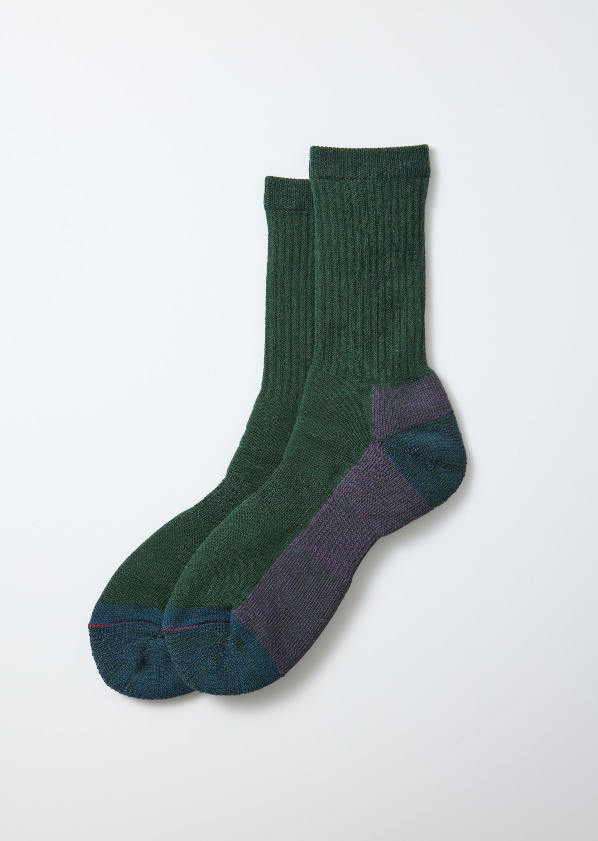Double Face Merino Pike Socks - D.Green
