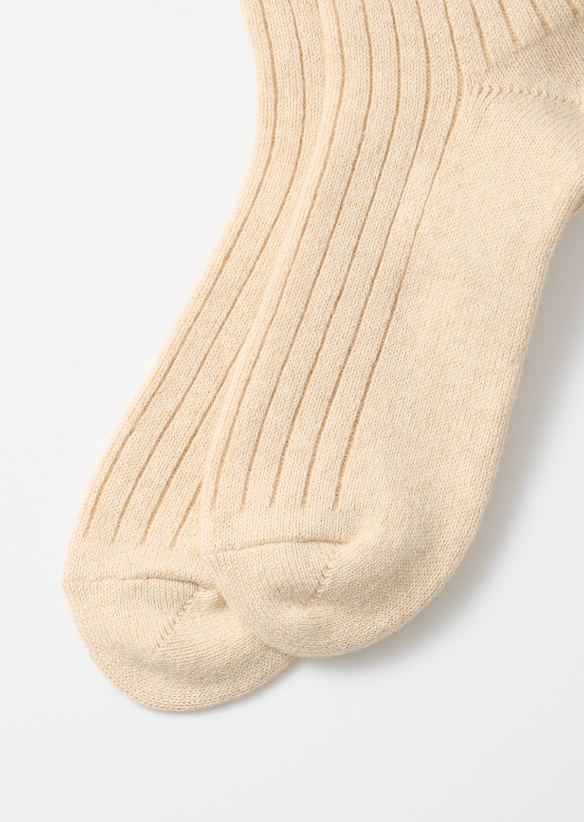 Cotton Wool Ribbed Crew 3 Pack Socks - Beige Tones