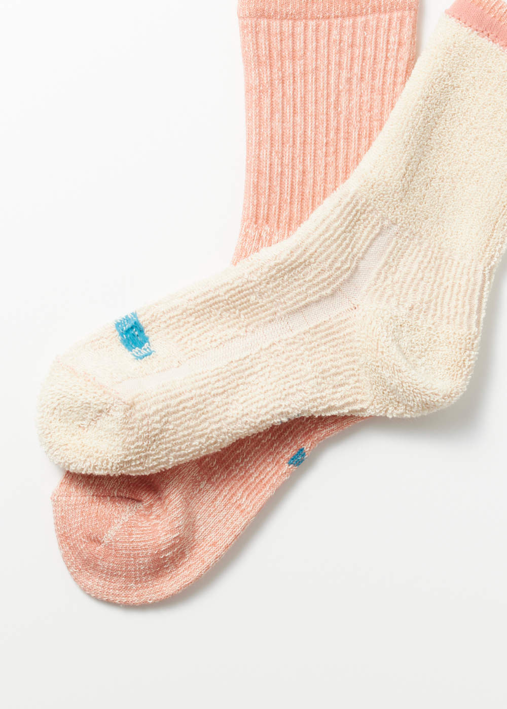 Double Face Mini Crew Socks ”Organic Cotton” – Salmon