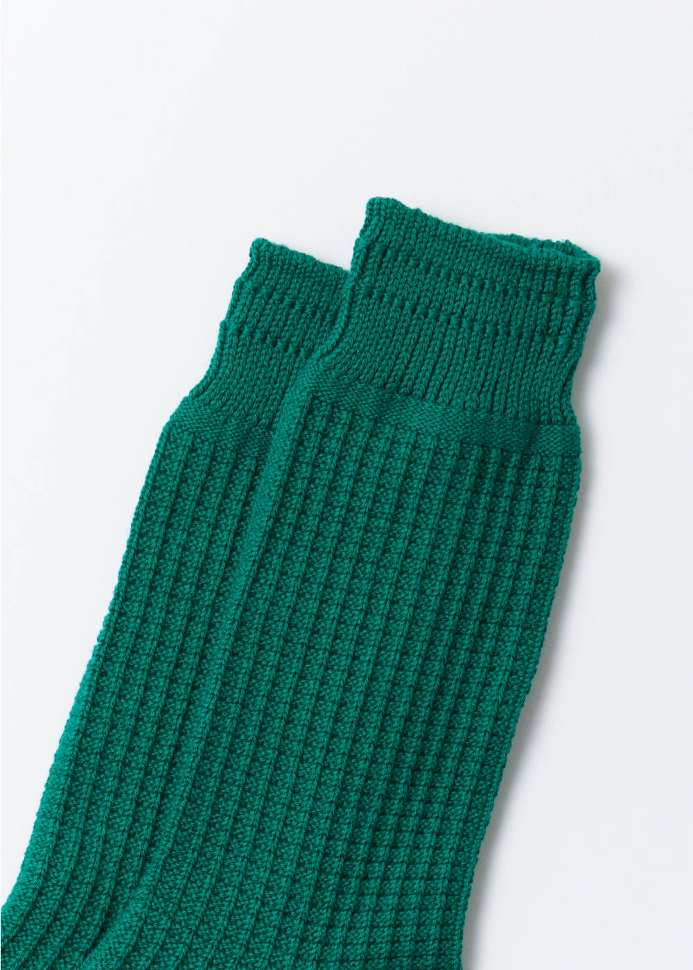Cotton Waffle Crew Socks – Sea Green