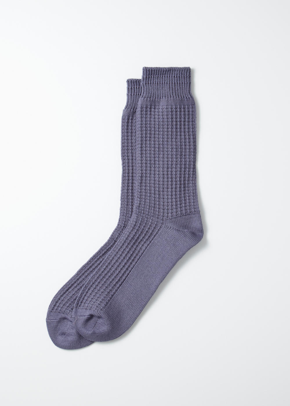 Cotton Waffle Crew Socks – Steel Purple