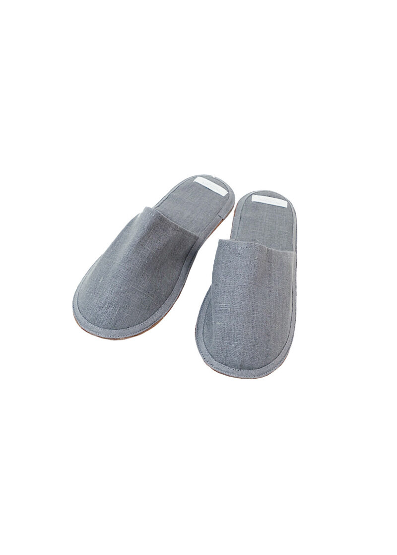 Linen Slippers Gris Blue